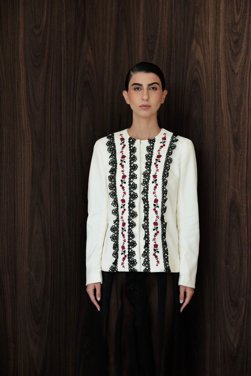 Threaded petals blazer