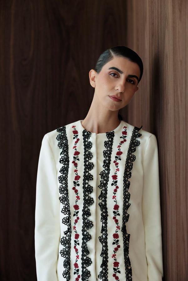 Threaded petals blazer